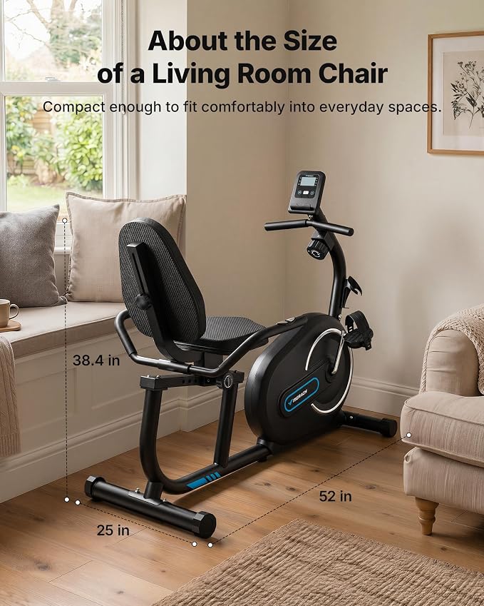 MERACH Recumbent Exercise Bikes for Home with Smart Bluetooth Equipment App | LCD, Heart Rate Handle Stationary Bikes for Home, Magnetic Recumbent Exercise Bike for Seniors Gym S08/S23