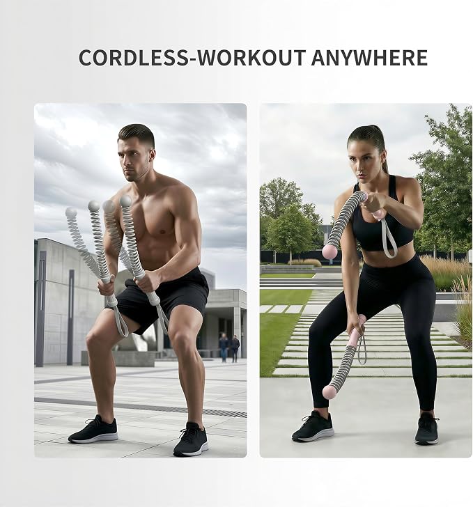 PROIRON Cordless Battle Rope Weighted Ropeless Battle Ropes for Home Gym Workout Exercise Rope for HIT Training Rope for Men & Women Black