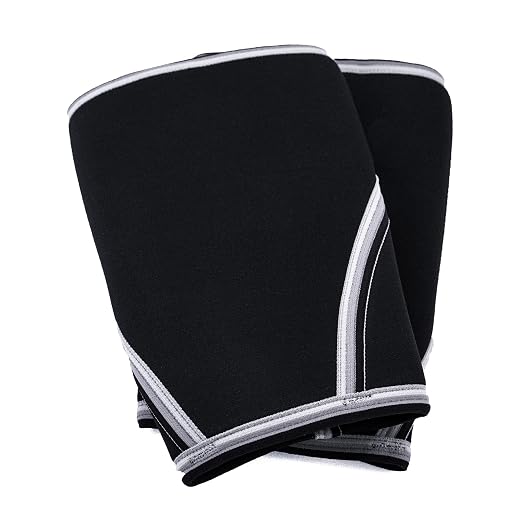 Knee Sleeves (1 Pair) 7mm Neoprene Thick Compression Knee Brace Support for Weightlifting, Powerlifting, Squatting & Fitness Training for Women and Men Black (MEDIUM)