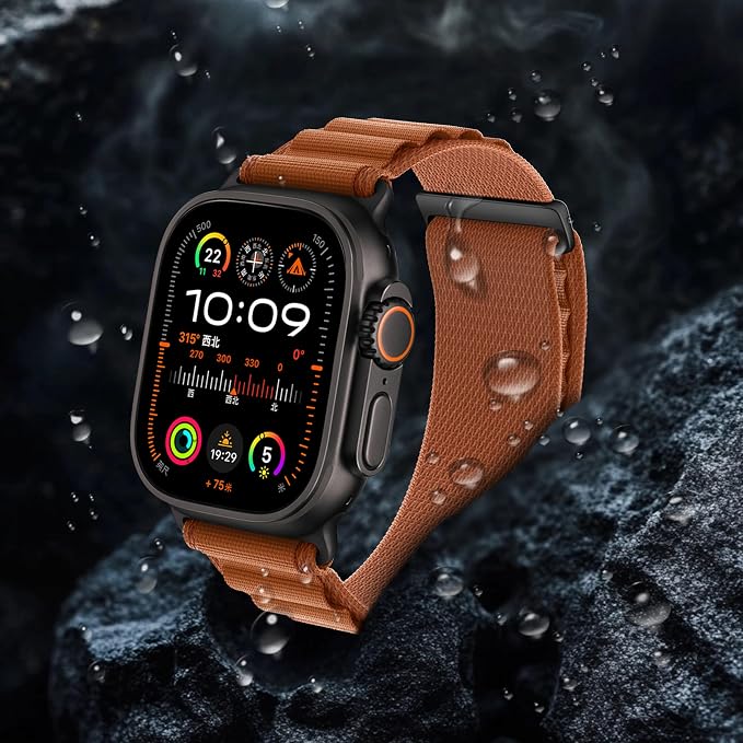 Alpine Nylon Sport Bands Compatible with Apple Watch Ultra Band 49mm 46mm 45mm 44mm 42mm Men Women, Stretch Loop Strap with D-Hook for iWatch Series 10 Ultra SE 9 8 7 6 5 4 3 2 1 (B-Terracotta, 49mm/46mm/45mm/44mm/42mm(Series 3))