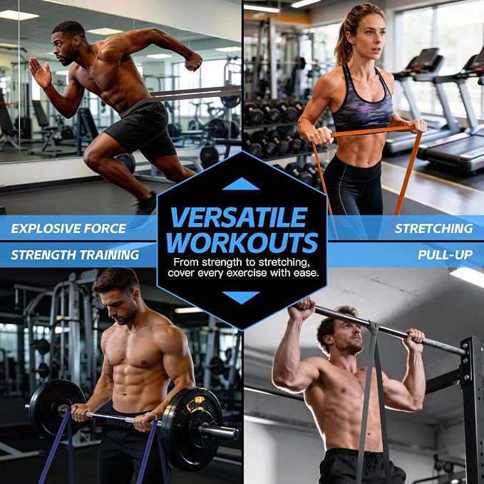 Pull Up Bands, Resistance Bands Set, Exercise Workout Bands for Men & Women, Ideal for Body Stretching, Physical Therapy and Muscle Training