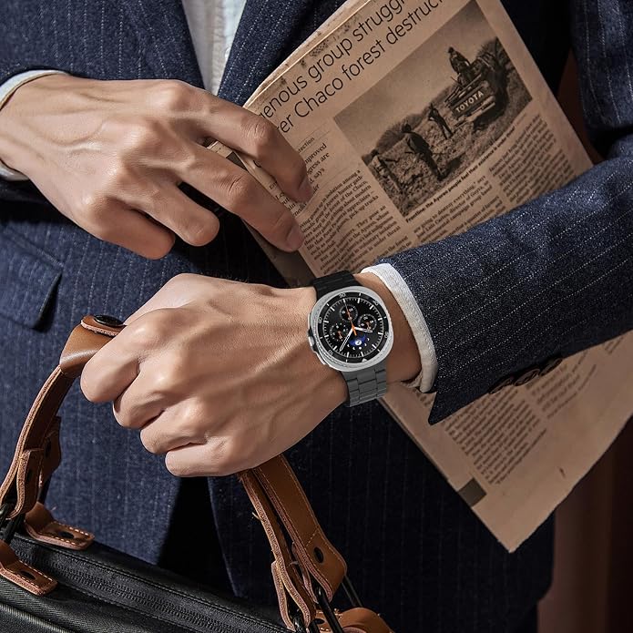 Metal Band for Samsung Galaxy Watch 9 8 40mm 44mm/Classic 46mm Men Women | Stainless Steel, No Gap Strap, Link Bracelet for Samsung Galaxy Watch 8 9 44 40mm/8 Classic 46mm, Business to Casual