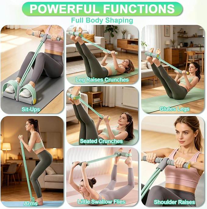 Multifunction Tension Rope, 6-Tube Elastic Yoga Pedal Puller Resistance Band, Natural Latex Tension Rope Fitness Equipment, for Abdomen/Waist/Arm/Leg Stretching Slimming Training