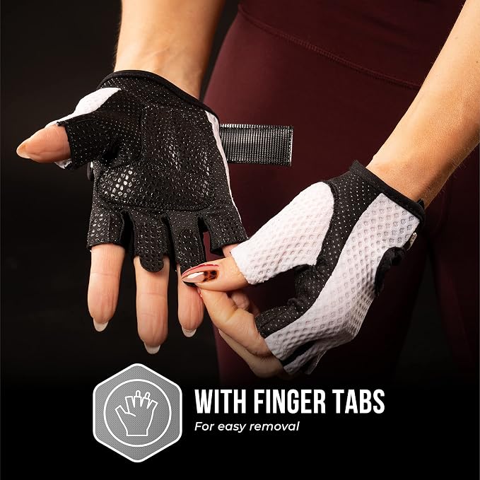 Contraband Pink Label 5307 Womens Designer Workout Gloves | Low Sweat Diamond Mesh Fabric w/Grip-Lock⢠Silicone Palm