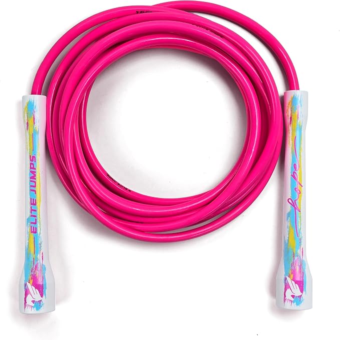Elite Jumps 6mm PVC Jump Rope, Adjustable Skipping Rope | Non-kinking PVC cord. Unbreakable handles. Smooth rotation. For cardio and boxing.