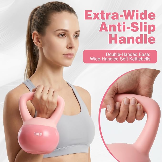 ALTLER Soft Kettlebell 10-50LBS Safe Strength Training Kettlebell Anti-Slip Grip Weight for Home Workouts and Men/Women/Beginners