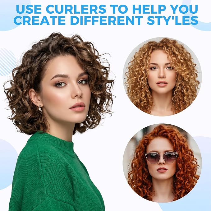 43 PCS Foam Hair Rollers - 0.59 Inch Sponge Rollers for Heatless Hair Curler Flexible Sponge Curler Tool and Rat Tail Comb for Short/Long Hair Soft Sleeping Thin Hair Curl Overnight Rulos