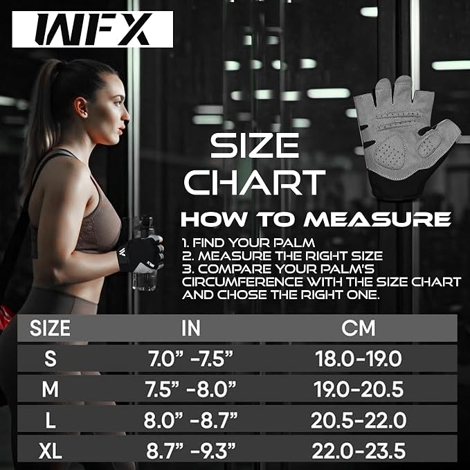 WESTWOOD FOX Gym Gloves Fitness Training Anti Slip Shock-Absorbing Weight Lifting Gloves Padded Grip Breathable Fingerless Workout Support for Men Women Cycling Exercise