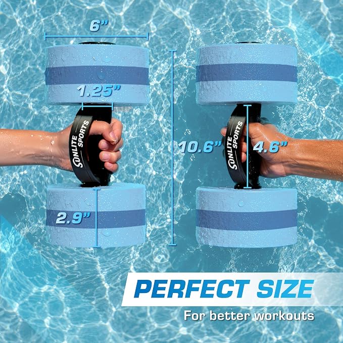 Sunlite Sports Water Workout Combo Set, High Density Water Weights for Pool Exercise, Dumbell, Swim Belt, Aerobics Equipment, Aqua Jogger Belt, Pool Fitness, Aqua Therapy & Exercise