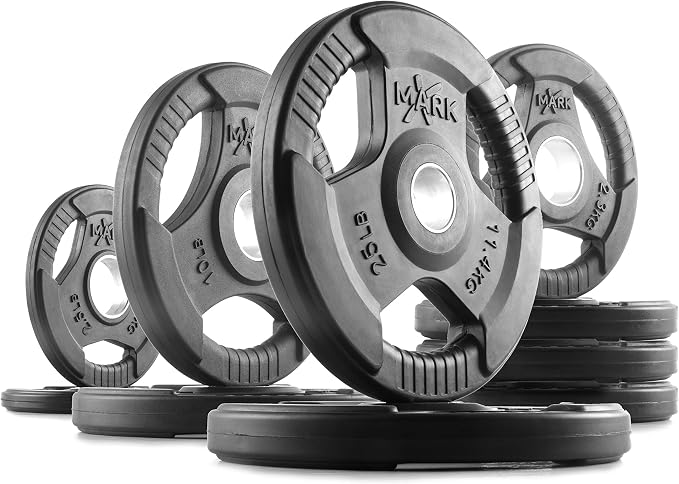 XMark TRI-GRIP Olympic Barbell Sets With The CROWBAR 7' Olympic Bar