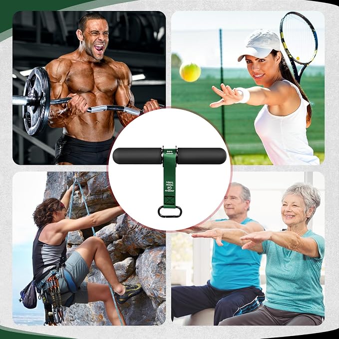 FitBeast Forearm Strengthener & Forearm Exerciser, Wrist Roller | Forearm strength trainer with thick handle and adjustable strap. Ideal for grip strength, muscle building and rehabilitation.