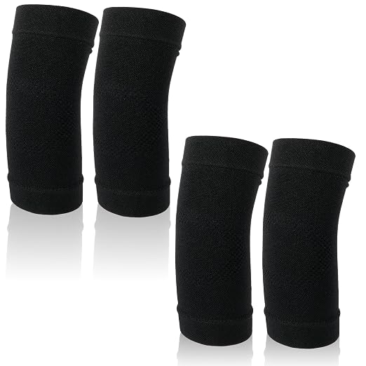 Ptwola Elbow Compression Sleeve Nylon Comfort Tennis Elbow Support Brace Breathable Fitness Sports Arm Joint Protection for Women Men Workouts Tendonitis Tennis Volleyball Golf (Black)(2)