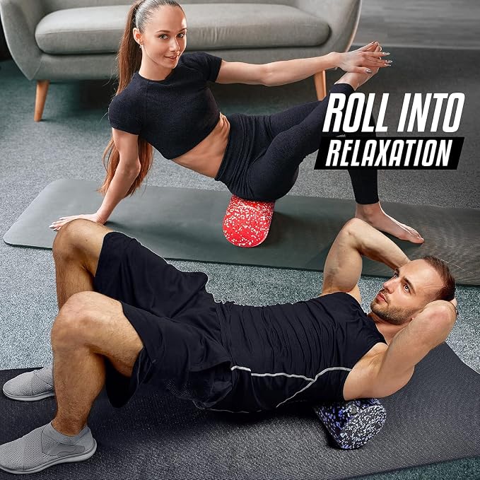 Yes4All High-Density EPP Round Back Roller Foam, Exercise Foam Roller for Yoga, & Pilates, Multiple Sizes and Colours, Purple Speckled - 18 inches