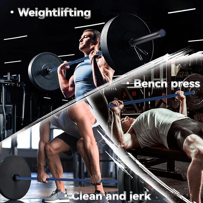 7FT/4 ft Home Gym Barbell Bar – 700LB/1500LB/500LB Capacity, Anti-Slip Knurling, Solid Steel, for Weightlifting, Strength Training