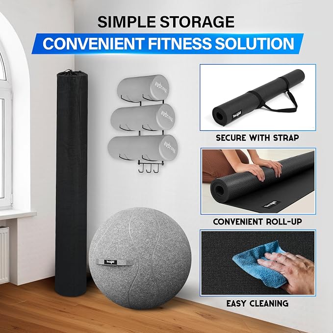 YES4ALL Exercise Mat for Home Gym, Fitness Workout Mats