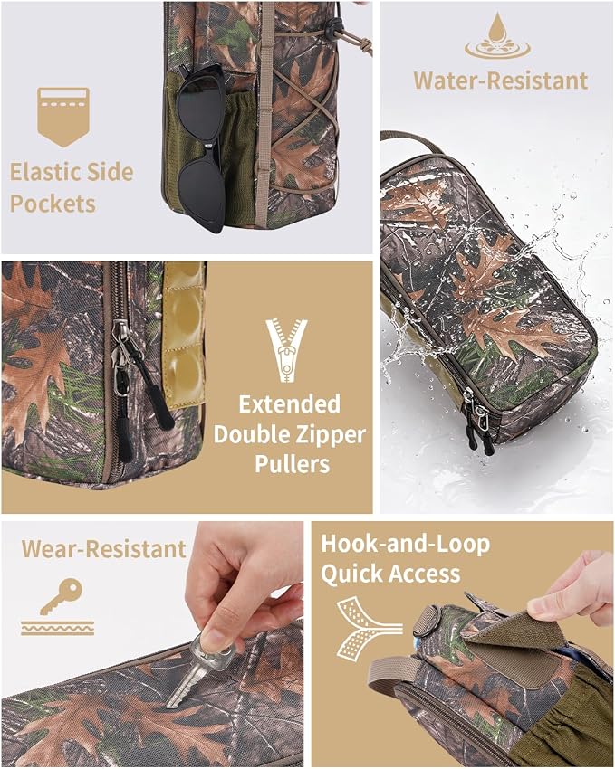 sportsnew 40oz Insulated Crossbody Water Bottle Bag Gym Hiking Phone Pocket | Water-resistant Lining, Padded Strap, Top Handle, Drawstring, Phone Pocket, Elastic Slots, Built-In Key Clip for Gym Walking