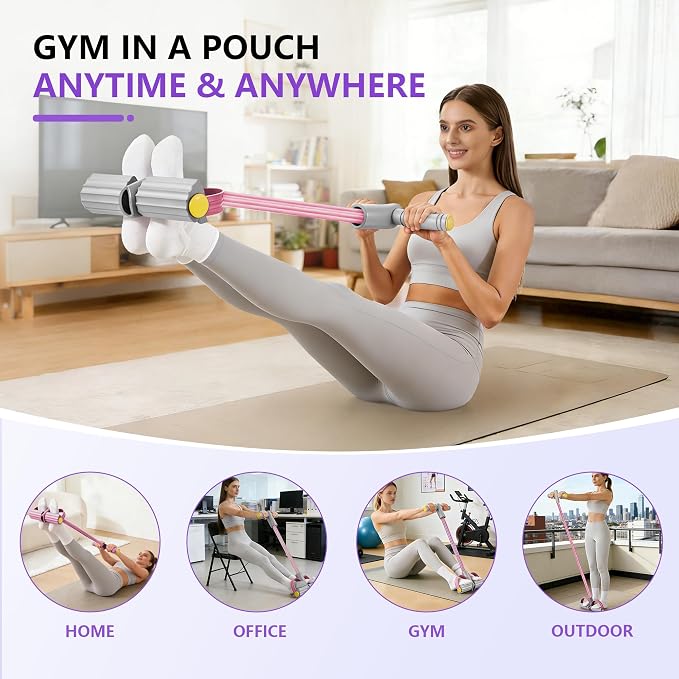 Upgraded Pedal Resistance Band with Handle, Soft Durable Fashion Puller Exercise with Thickened 6 Tension Ropes, Tube Pedal Resistance Device for Abdomen, Waist, Arm, Leg, Core/ABS
