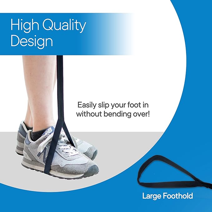 RMS Premium Leg Lifter with Hand Strap and Foot Loop, 35 Inch | Leg Lifter Strap, Helps lift a weak leg into bed, a wheelchair, chair or car without reaching down or using your hands