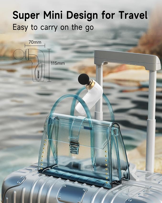 HEYCHY A1 Super Mini Massage Gun, Portable Deep Tissue Massager, White