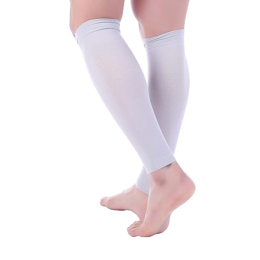 Doc Miller Calf Compression Sleeves 30-40 mmHg for Men & Women, 1 Pair | Knee High, Medical Grade, Footless Compression Socks, Shin Splints, Leg Swelling, Varicose Veins, Wide Calf, Nurses, Recovery