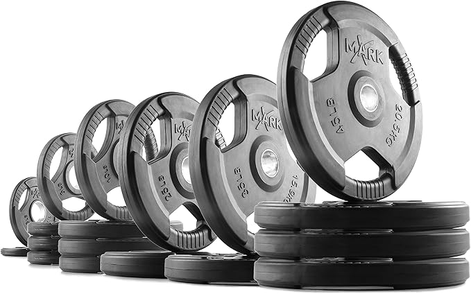 XMark TRI-GRIP Olympic Barbell Sets With The CROWBAR 7' Olympic Bar