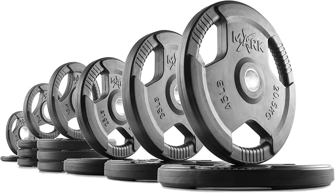 XMark TRI-GRIP Olympic Barbell Sets With The CROWBAR 7' Olympic Bar