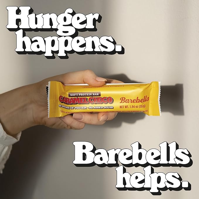 Barebells Soft Protein Bars Caramel Choco - 12 Count, Pack of 2 - Protein Snacks with 16g of High Protein - Fluffy Chocolate Protein Bar with 2g of Total Sugars - Soft Protein Snack & Breakfast Bars