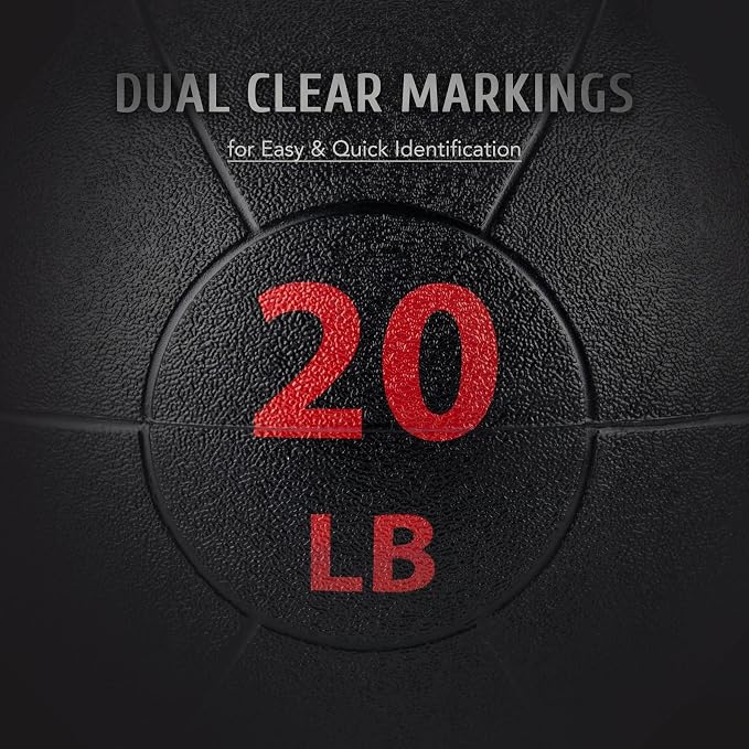 ZELUS Medicine Ball with Dual Grip| 10/20 lbs Exercise Ball |Weight Ball with Handles| Textured Grip Exercise Ball |Strength Training| Core Workouts | 10/20 lb, eco-friendly odorless rubber, dual anti-skid grips, for core strength training mobility, ho...