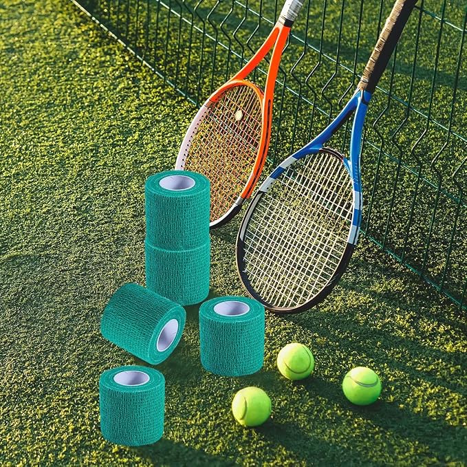 KISEER 15 Pack 2 Inch x 5 Yards Green Self Adhesive Bandage Breathable Cohesive Bandage Wrap Rolls Elastic Self-Adherent Tape for Stretch Athletic, Sports, Wrist, Ankle