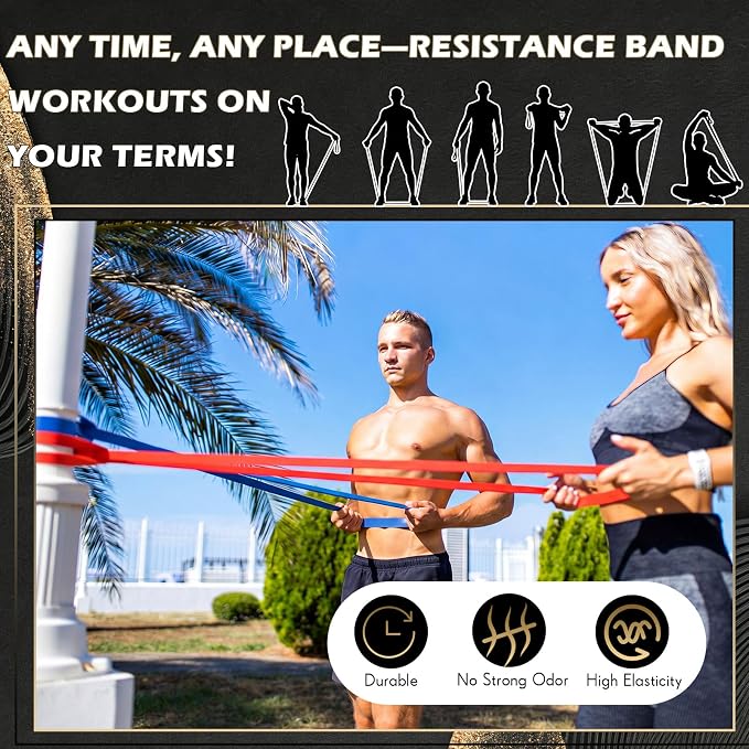 Seenelling Resistance Bands for Exercise Working Out, Pull-Up Assistance Full-Body Training Bands for Women Men Home Workouts, Physical Strength Training