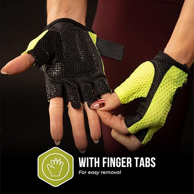 Contraband Pink Label 5307 Womens Designer Workout Gloves | Low Sweat Diamond Mesh Fabric w/Grip-Lock⢠Silicone Palm