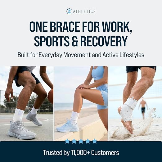 Z ATHLETICS Ankle Brace for Women & Men - Lace Up Adjustable Support with Side Stabilizers for Sprained Ankle, Achilles Tendonitis Relief | Basketball, Volleyball, Running & Sports Recovery