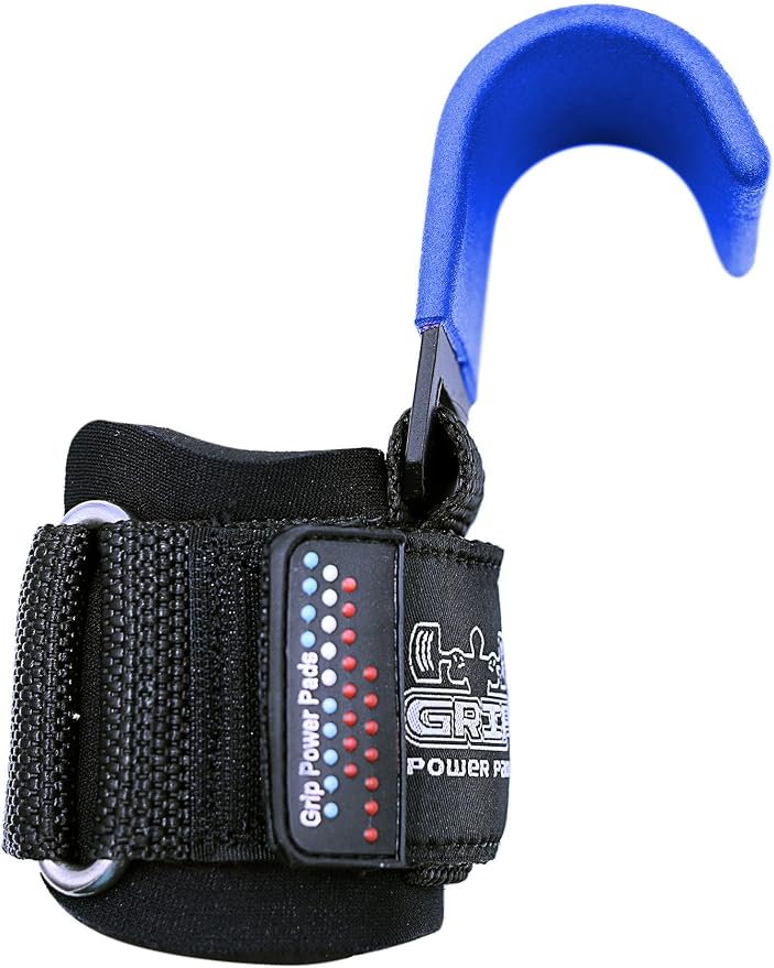 Weight Lifting Rod Hooks Heavy Duty Wrist Wraps Power Weight Lifting Training Gym Grips Straps Set of 2