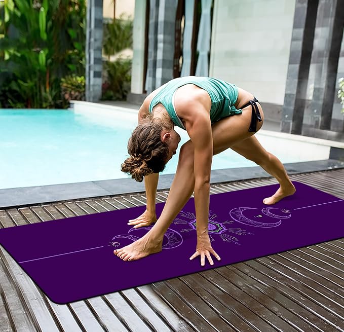 nuveti Yoga Mat Print Extra Thick TPE Non Slip Fitness Exercise Mat with Carrying Bag,72"x24" Extra Thick 6MM Exercise & Workout Mat for Yoga, Pilates Fitness and Floor Exercises