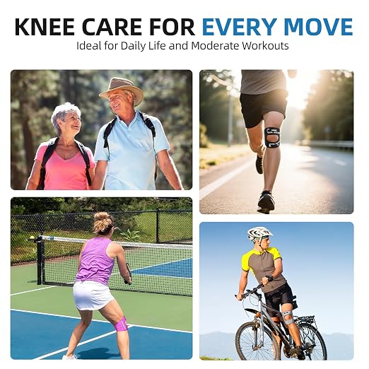 CAMBIVO Patella Tendon Support Knee Brace for Women & Men, Adjustable Knee Strap with Gel Pad & Side Stabilizers, Breathable Lightweight Knee Support for Running, Training & Daily Use (Black, L/XL)