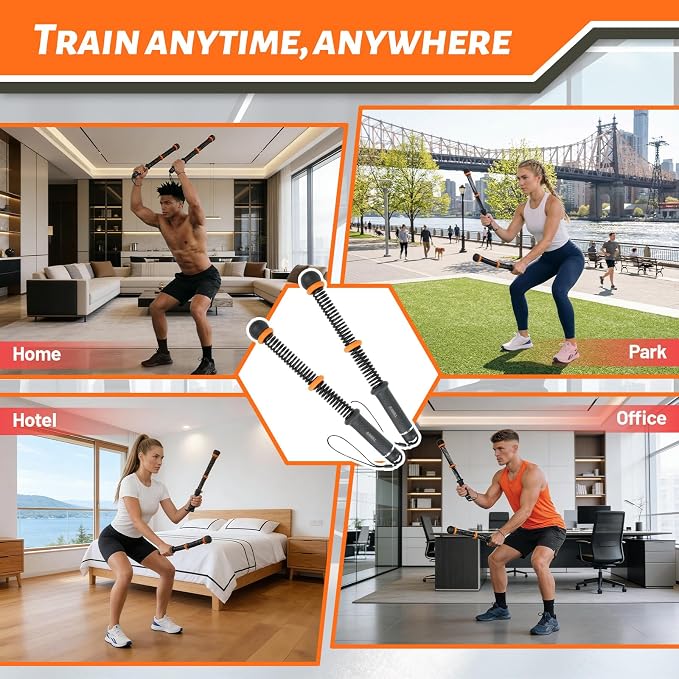 RAWILL Weighted Ropeless Battle Ropes for Home Gym, Portable Cordless Workout Equipment for HIIT, Strength, High Calorie Burn & Low-Impact Cardio for Men & Women, with Storage Bag & Workout Guide