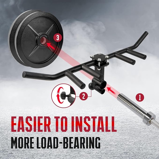 Yes4All Exercise Machine Adjustable T Bar Row Attachment, D Row Handle/Landmine Handle Attachment with Textured Rubber Handles