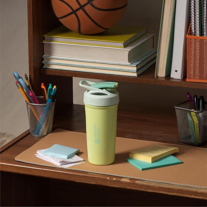BlenderBottle Sport - Stainless Steel - 24-oz. - Blue/Green (Electric Garden)