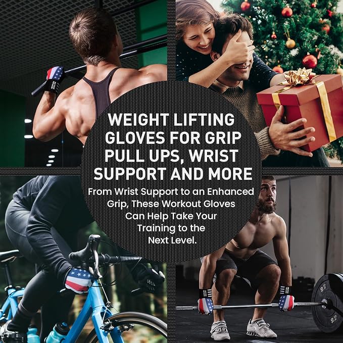 FINGER TEN Weightlifting Workout Gloves Men | Full Half Finger, Wrist Strap Support, Padded Grip, Weight Lifting Gym Fitness