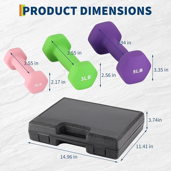 Dumbbell Set for Women and Men,Neoprene Coated Free Hand Weights Set