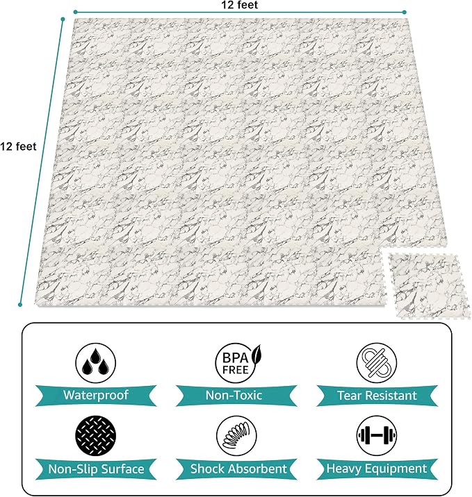 Sorbus Wood Grain Floor Tiles Foam Mat EVA Interlocking Mats Tile 3/8-Inch Thick Flooring Wood Puzzle Exercise Mats w/Borders - Home Playroom Basement, Apartment, Trade Show, Baby, Dance