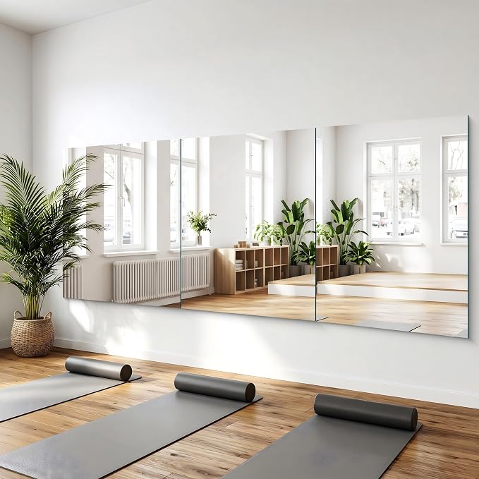 36"x48" Frameless Mirror, Frameless Bathroom Mirror for Over Sink, Rectangle Home Gym Mirror for Wall, Upgraded Shatterproof Wall Mount for Bedroom, Living Room, Dance Studio, Entryway