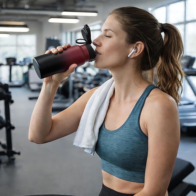 Fanhaw 40 Oz Insulated Stainless Steel Water Bottle with Chug Lid – Wide Mouth, Leak-Proof, BPA-Free – Ideal for Kids, Adults, Sports, Gym, and Outdoor Use (Olive Green)