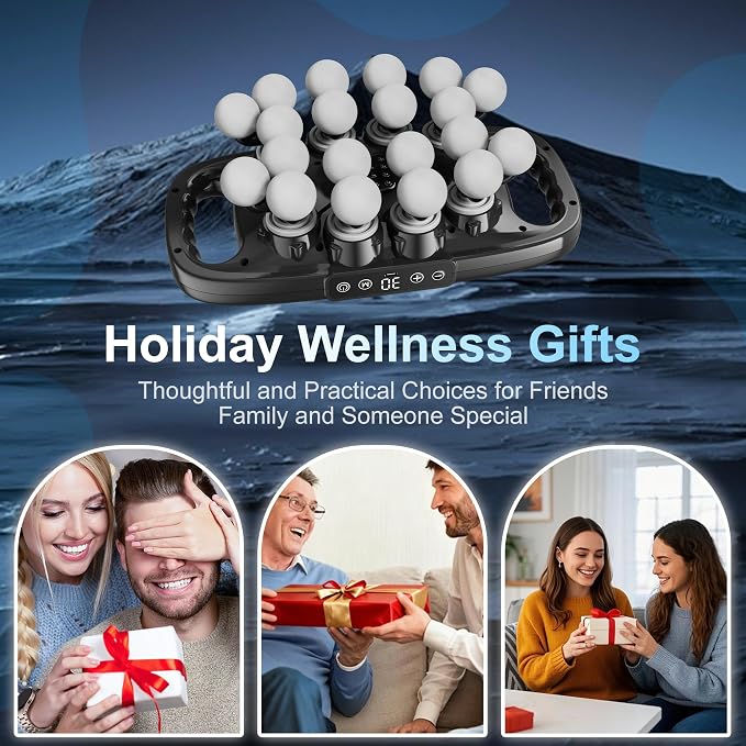 Massage Gun Deep Tissue, Body Massage with 9 Modes & 30 Intensities | Percussion Muscle Massager Gun for Back Neck Shoulder Legs Pain Relief, Gift for Athletes Men Women