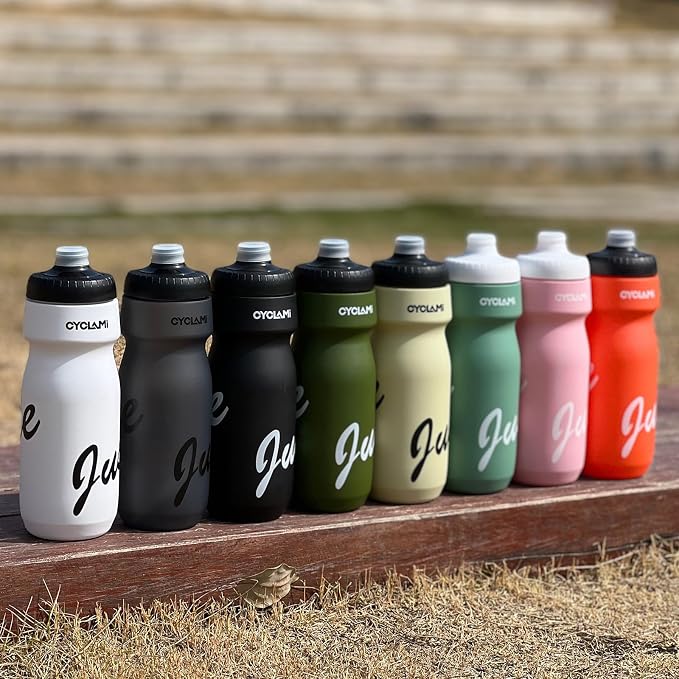 Bike Water Bottle 22oz/650ml Cycling Squeeze Water Bottle BPA Free Leakproof Easy-Squeeze Sports Bottles for Bicycle Gym Camping Hiking Olive Green