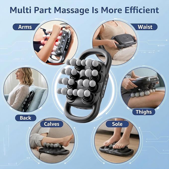 16-Head Massage Gun Deep Tissue for Pain Relief Gym Home Use | 9 Speeds & 9 Models Electric Percussion Muscle Massager Relaxation for Back, Neck, Shoulders, Legs, Feet