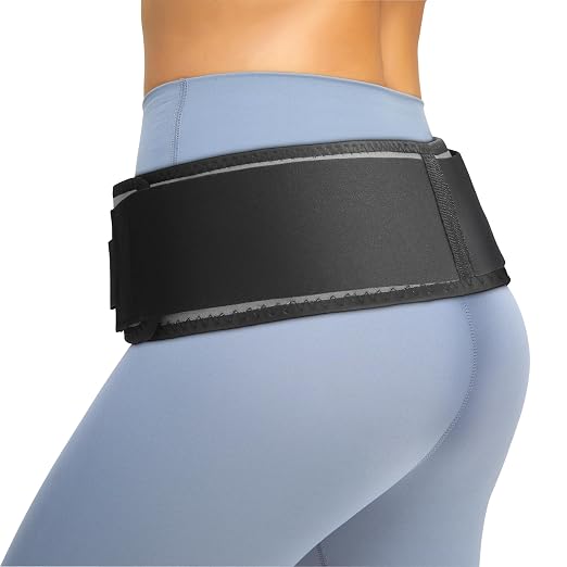 Pro Enrichment Sacroiliac SI Joint Hip Belt – USA Patented Lower Back Brace Support – Pelvic, Nerve, Sciatica Pain Relief. Adjustable Hip Brace, Non-Slip Si Belt for Women & Men (XL)