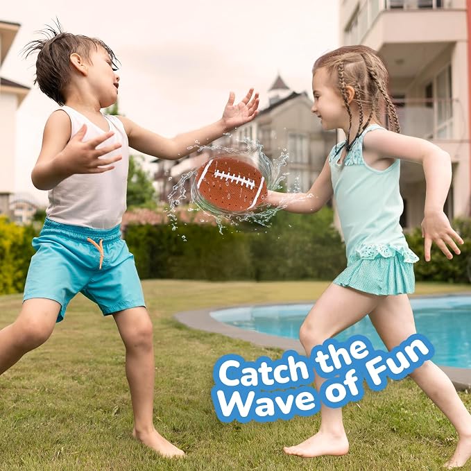 ArtCreativity Pool Toys for Toddlers 1-3, Splash Sports Balls Water Toys, 3 Different Athletic Water Ball Designs Include Football, Basketball & Soccer Ball, Spongy Pool & Bath Toys for Kids Ages 4-8