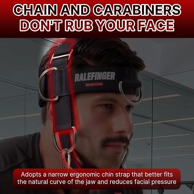 Neck Harness Trainer-Adjustable Neoprene Padded Neck Exerciser with 100cm Heavy Duty Rope & Carabiners