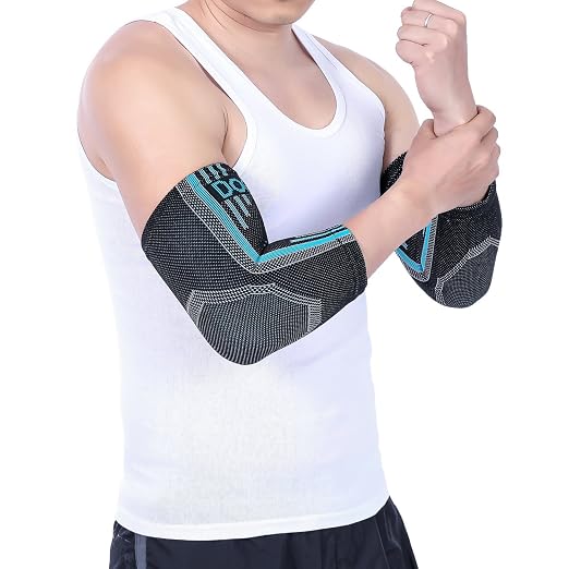 Doc Miller Elbow Compression Sleeves for Tendonitis, Women & Men, 1 Pair | Compression support, Arm Brace, Tennis Injuries, Bursitis Relief, Tendon Care, Active Use, Sports & Recovery